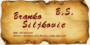 Branko Šiljković vizit kartica